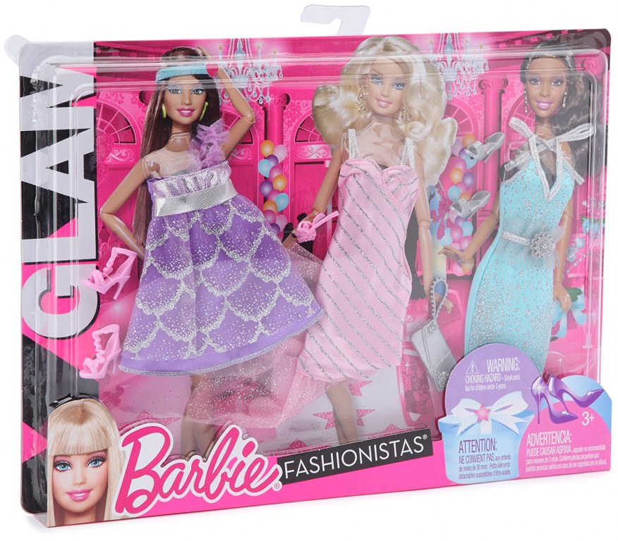 Barbie fashionistas Clothing 3 Outfits Glam V4407