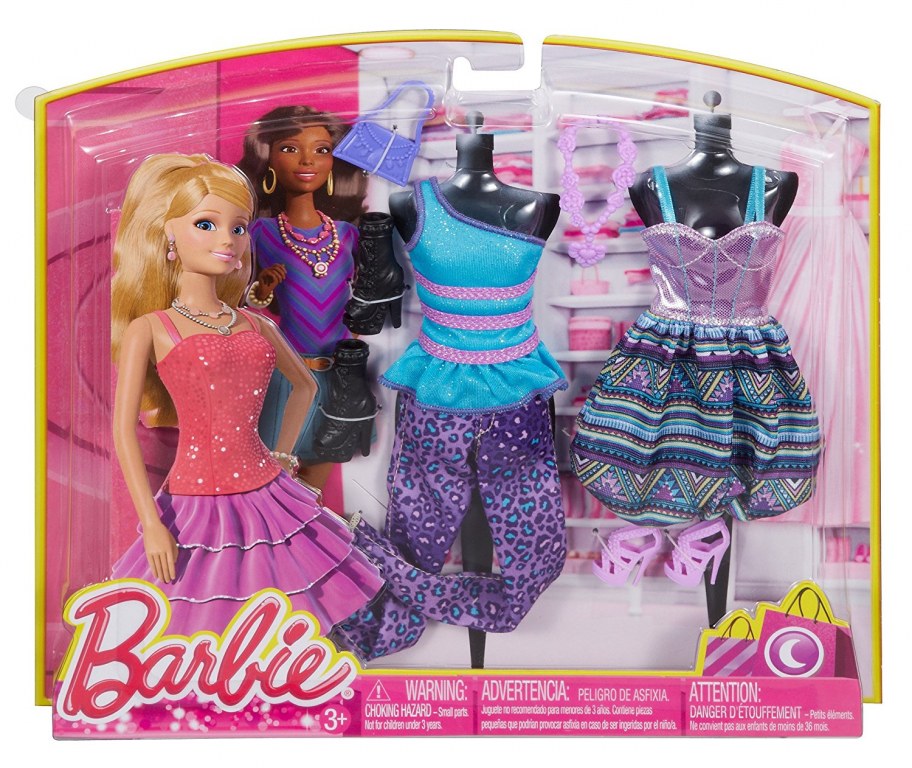 Barbie mode 2 pack barbie vêtements, 2 tenues & 2 accessoires, 1 ea
