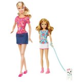 Barbie and her sisters - Barbie and Stacie walking the dog W3285
