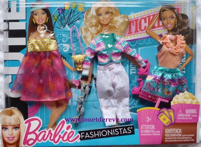 Barbie fashionistas Vêtements 3 Tenues Sporty T7490 Jouet de reve