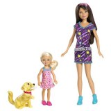 Barbie et ses soeurs - Barbie skipper chelsea et leur chien taffy W3286