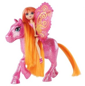 Barbie Mini Fee et son Poney - Pailletée Rose/orange T7472