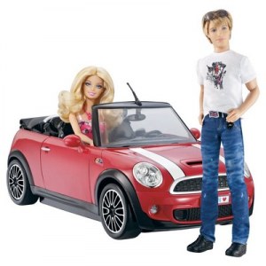 Barbie voiture mini cooper ken W3157